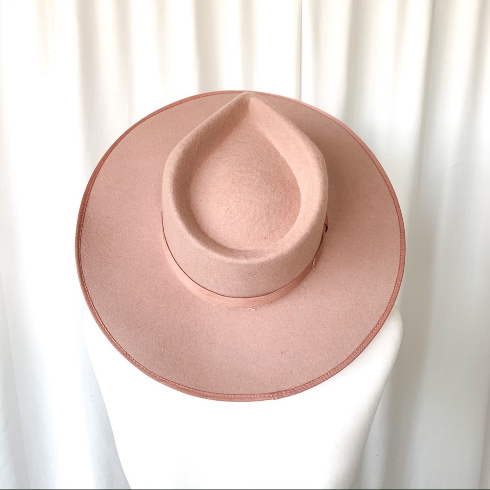 Wool Fedora Hat - Light Pink